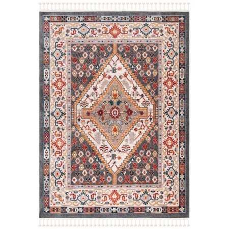 SAFAVIEH 8 x 10 ft. Farmhouse 800 Power Loomed Rectangle RugCharcoal & Ivory FMH812H-8